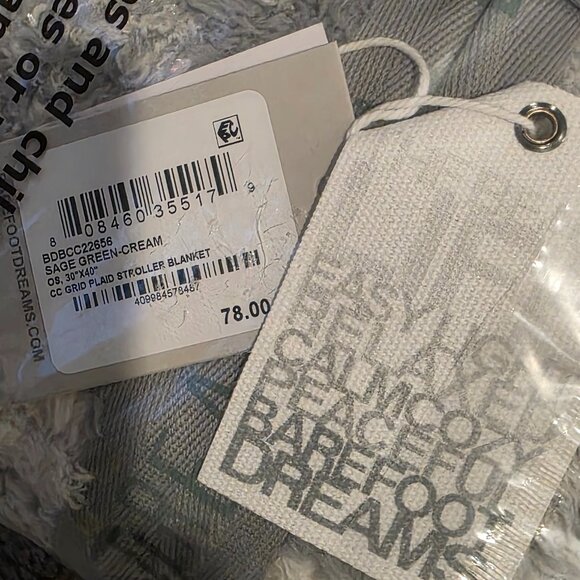 NWT: Barefoot Dreams CozyChic Grid Plaid Stroller Blanket - Picture 6 of 6